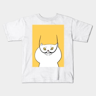 Cat with Moustache Kids T-Shirt